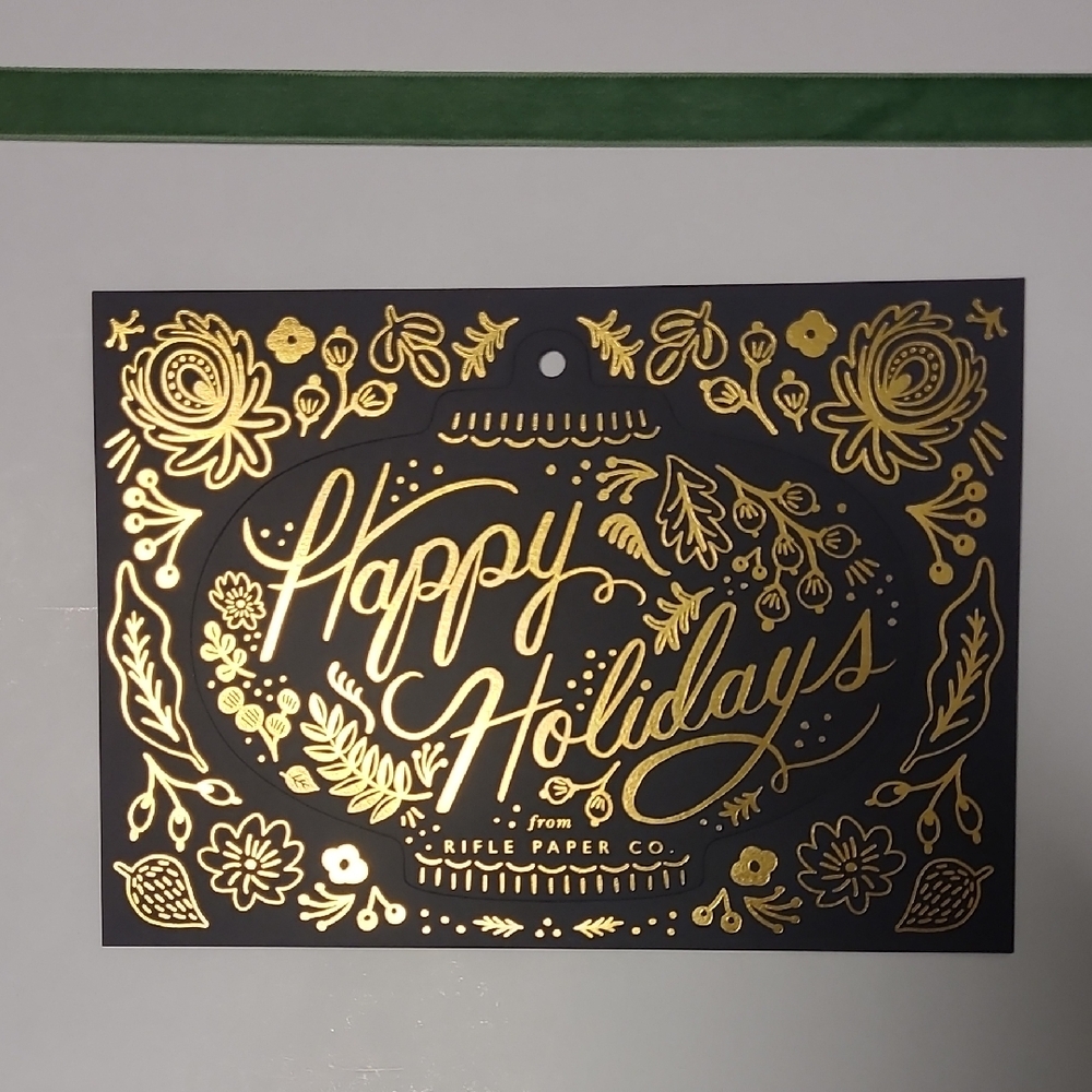 New Rifle Paper Co. Black and Gold Holiday Ornament